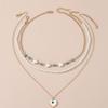 NZ2881 Colgante de amor transfronterizo europeo y americano con costuras turquesas, collar de perlas para mujer, collar apilado de nicho retro, marea