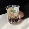 Estilo Ins Taza Simple de Vidrio para Jugo Pétalos en Relieve Taza de Pétalos China Bebida Fría Hielo Taza de Café Americana Taza para Bebidas