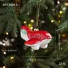 Novo Pingente de Plástico Cartoon Pintado de Vermelho e Branco Papai Noel Árvore de Natal Decoração Suspensa Suprimentos para Decoração de Atmosfera