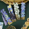 Marcador de página de metal vazado estilo pintura a óleo Jardim de Monet com pingente de borla, marcador de página de metal para estudantes, personalizado com nome, presente para amigos