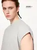 Colete Masculino Bk Sem Mangas Gola Alta 230g Verão Cor Sólida Algodão Puro Esportivo Casual Tendência Marca Colete Gola Alta.