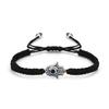 Venta Caliente Transfronteriza Nueva Tortuga Dos Cuentas Redondas Ojos Azules Ojos Malignos Tejido Negro Pulsera Viva Cuerda Roja de la Suerte
