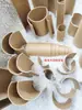 Tubo de papelão semicircular, peças de papelão, bolas de pingue-pongue, pista de carro, construção de artesanato criativo DIY com tubos de papel kraft