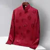 Camisas de Traje Tang de Manga Larga para Hombres de Mediana Edad y Mayores para Primavera y Otoño, Hanfu Casual Estilo Chino de Verano para Abuelos, Ropa para Personas Mayores