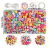 Venta transfronteriza de set de 24 compartimentos de cuentas de arcilla blanda para pulseras, collares y accesorios DIY para niños, directo del fabricante