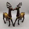 Atacado antigo latão velho cobre banhado a ouro Lu Lu um par de ornamentos para casa artesanato presentes
