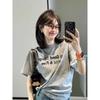 Ropa de Verano Hong Kong Chico Artístico Hombres Camiseta Estampada de Manga Corta Top Ropa Preparatoria Ropa de Clase Camiseta de Manga Corta de Algodón Puro para Mujeres y Hombres