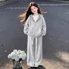 Moda de Exterior con Capucha y Pantalón Casual de Diseño Sencillo para Niñas Mayores - Conjunto de Primavera y Otoño 2026
