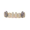 Set de Frenos Dentales Europeos y Americanos Hip-Hop Calavera de Diamante Morado Full Diamond, Set para Dientes Superiores e Inferiores, Accesorios Dentales Decorativos de Rap Personalizados, Versión de Dos Colores