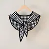 Chal Estilo Pintura al Óleo con Colgante de Perla, Chal Pequeño para Hombros para Mujer, Cuello Falso Decorativo de Anacardo de Alta Gama, Chaleco para Habitación con Aire Acondicionado