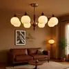 Candelabro de estilo vintage de mediados de siglo, lámpara de cristal de lujo ligero para dormitorio, luz principal minimalista para sala de estar, candelabro para comedor, lámpara francesa de nuevo estilo chino