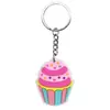Chaveiro de Borracha Macia Pvc Formato de Bolo de Sobremesa Desenho Animado Pingente para Mochila de Estudante Corrente de Chaveiro Acessórios Venda por Atacado