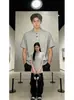 Estilo Old Money Cuello Henry Manga Corta Verano Nuevo para Hombre Retro Americano Camiseta Deconstruida Hombro Normal Peso Pesado Cuello Alto Media Manga