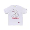 Comercio exterior mayorista transfronterizo estilo japonés moderno estampado de camuflaje cabeza de tiburón cabeza de tigre mono bloques de color luminoso para pareja camiseta holgada morada