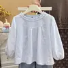 Nueva Camisa Jacquard Bordada de Algodón Puro para Niña de Otoño, Blusa de Moda para Bebé Niña, Top Infantil, Ropa Infantil Moderna Estilo Coreano