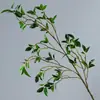 Planta Verde Artificial con Hoja Única de Árbol Banyan y Árbol de Té de Montaña, Planta de Rama Falsa Grande para Decoración del Hogar