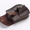 Bolsa de Estilingue Integrada Bolsa de Couro Preta e Marrom com Bolsa para Bolas de Aço, Bolsa de Cintura de Brinquedo, Bolsa Pequena Portátil para Exterior