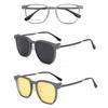 8152 Aluminio-Magnesio Juego de Espejos Marco de Aleación Gafas de Sol Magnéticas Un Espejo Doble Propósito Miopía Visión Nocturna Celebridad de Internet Hombres y Mujeres Gafas de Sol de Gama Alta