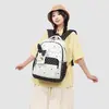 Mochila de estilo doce, grande capacidade, múltiplos compartimentos, modelo popular online, mochila escolar para meninas do ensino médio, mochila de alta aparência