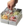 Caja de embalaje para pastel de mousse rojo de Internet, caja de embalaje para cuatro o seis palacios, caja de embalaje para hornear tiramisú, caja transparente para llevar