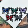 Nuevo accesorio transfronterizo de 34*40 MM con forma de mariposa de cristal con diamantes de imitación en polvo de aleación de color, accesorios para el cabello y ropa, accesorios de bricolaje