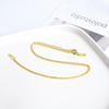 Collar de Cadena de Cruz de Plata de Ley S925 para Mujer, Oro Rosa, Cadena O Elegante y Versátil, Accesorio de Cadena de Plata Simple y de Moda
