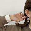 S925 agulha de prata coreano diamante arco pérola cem torre brincos moda feminina leve luxo personalizado simples brincos da moda