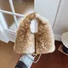 Bolsa de pelúcia super moderna para mulheres, nova bolsa transversal com corrente peluda versátil para outono e inverno, pequena bolsa tote