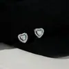 Pendientes de Corazón de Circonita Colorida Estilo Ins para Mujer, Simples, Compactos, Pendientes de Corazón Juveniles, Pendientes de Moda y Versátiles, Gama Alta