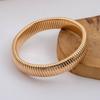 Pulsera elástica transfronteriza de acero inoxidable chapada en oro de 18 quilates, multicapa, para hombre y mujer, Street Element Jewelry, 8, 10 y 12 mm