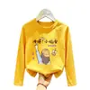 Camiseta de Manga Larga para Niñas, Nuevo Estilo Coreano Otoño 2026, Camiseta Básica Casual para Niños Mayores, Top de Cuello Redondo para Niños, Ropa de Otoño