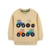 26 Outono Novo Moletom Infantil Estilo Europeu e Americano Bordado Cartoon Moletom para Meninos Algodão Tricotado Gola Redonda Camisa Esportiva Infantil