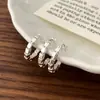 Design Único, Versátil para o Dia a Dia, Brincos de Prata de Três Camadas, Modernos, Luxo Leve, Sensação de Alto Padrão, Brincos Elegantes