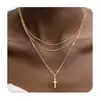 2025 Nuevo Collar de Disco de Amazon Cadena de Clavícula de Cobre Juego de Tres Piezas Vanguardista Moderno Elegante Accesorios de Viaje para Mujer