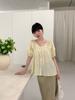 Camisa de manga corta de verano coreana 6UP para mujer, Guangzhou 2024, de trece líneas, minimalista, combinable, ajustada, 89525