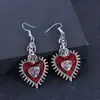 Joyería Europea y Americana Diablo Gótico Punk Rosa Salvaje Forma de Corazón Ojo de Sangre Gota de Aceite Murciélago Pendientes