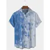 Moda Masculina Transfronteriza Tendencia Verano Camisa de Manga Corta Estilo Hawaiano Camisa Cardigan Casual Holgada Impresa en 3D