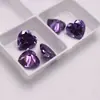 Piedra Suelta de Zircón Morado en Forma de Corazón con Base Puntiaguda, Piedra Suelta para Rostro de Anillo, Gema Artificial, Incrustada con Piedra Cz, DIY para Joyería