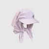 Pañuelo para la cabeza estilo Jennie con correa, Versión coreana para mujer, Sombrero de protección solar transpirable de secado rápido en color liso para primavera y verano