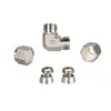 Roke Venta Caliente Transfronteriza Acero Inoxidable Ss316 Tubería Imperial 1/16 pulgada-2 pulgadas Conector Intermedio de Ángulo Recto con Doble Virola