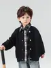 Outono 2026 Novidades Jaqueta Elegante Masculina Falsa Duas Peças Versátil Patchwork Xadrez Jaqueta Novo Produto