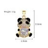 Cobre Oro Real Forma de Corazón Diamante Blanco Panda Gigante Moda Transfronteriza DIY Joyería Cobre Circonita Microincrustación Colgante