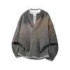 Cardigan de Tricô Masculino Direto da Fábrica Outono Inverno Novo Gola V Casaco Suéter Casual Cor Sólida Tricô Simples