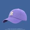 2022 Nuevo estilo ins gorra de béisbol con letra R para mujer, todo partido, sombrero de sol blanco para pareja, gorra de visera pequeña para estilizar el rostro de hombre