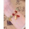 Cosas Buenas Cacahuate Doble Cadena Colgante Marca Fu Pulsera de Cuentas Femenina Diseño Nicho Ins Versátil Lujo Ligero Regalos para Mejores Amigas