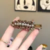 Pinza de Pato con Perlas y Pedrería para Mujer, Pinza para Fijar Flequillos Laterales y Cabello Suelto, Elegante y Suave Accesorio para el Cabello para Fiestas y el Uso Diario