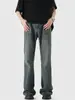 Jeans de Pierna Recta con Estampado de Bambú Retro Americano para Hombre 2025 Nuevos Holgados Modernos Lavados Pantalones Acampanados Moda Masculina