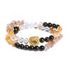 Pulsera de doble aro con grava de supercristal de oro negro natural de Jingdong Jewelry, diseño original, pulsera de gran sensación para niña.