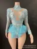 Mono Rosa Brillante de Malla Elástica Adelgazante con Pedrería para Danza de Rendimiento Escénico para Mujeres Transfronterizo