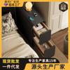 Mesita de noche de madera maciza extremadamente estrecha para dormitorio en casa, lujo ligero, gama alta, negra, pequeña, cabinet de almacenamiento para mesita de noche de espacio ultra estrecho